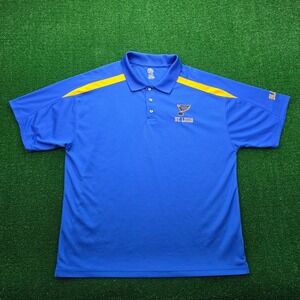 St Louis Blues Polo Shirt‎ Mens XL Blue Short Sleeve Embroidered NHL Hockey
